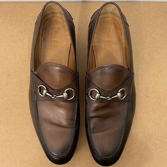 Gucci 295652 Men’s Horsebit Loafers Brown Leather Size 8.5 - Picture 3 of 13